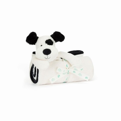 Jellycat Bashful Black & Cream Puppy Blankets Australia | 819452BRP